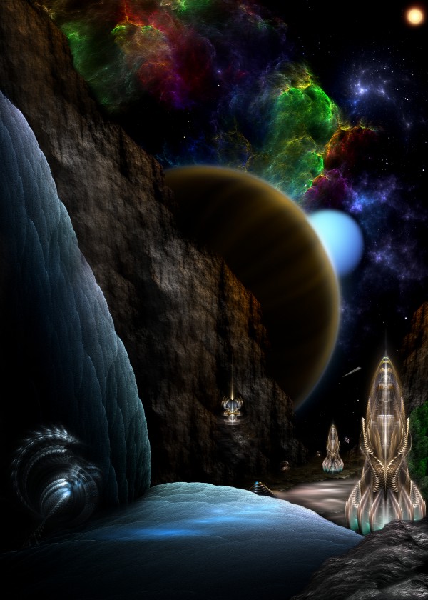 The Exploration Of Space Sci-Fi Fractal Art Composition by xzendor7